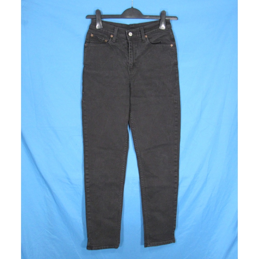 LEVI'S 512 Black SLIM FIT High-Waisted TAPERED LEG Denim Jeans Sz 4/Short